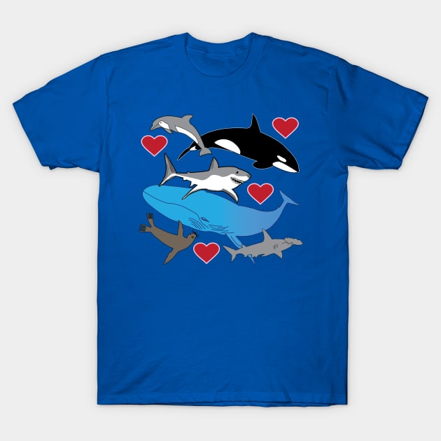 Marine life, wildlife gifts, Sealife Love T-Shirt by sandyo2ly